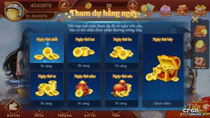 Điểm danh hằng ngày – Tích lũy đầy tay