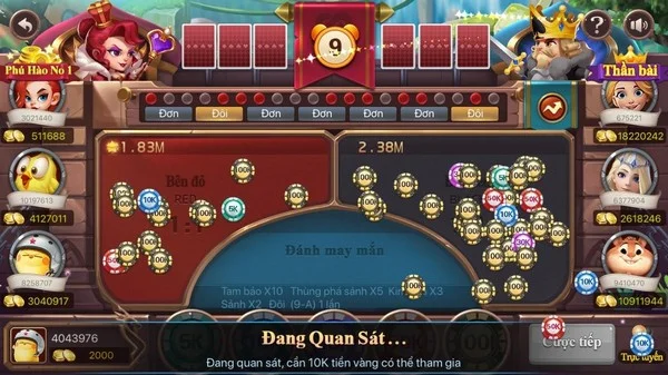 Giao diện trong game Đại chiến Đỏ Đen CF68 khá thân thiện và bắt mắt