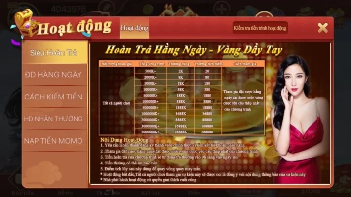 Hoàn trả hằng ngày – Vàng nhận đầy tay