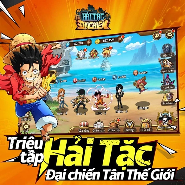 Game Hải tặc đại chiến - trò chơi hấp dẫn dành cho fan One Piece