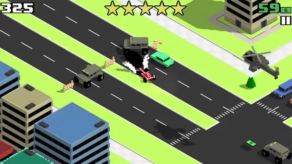 Game Smashy Road Wanted có nhiều loại xe để mình có thể trải nghiệm