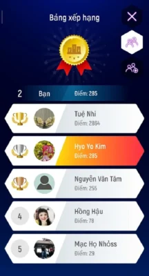 Bảng xếp hạng toàn thế giới của game Tiles Hop - EDM Rush