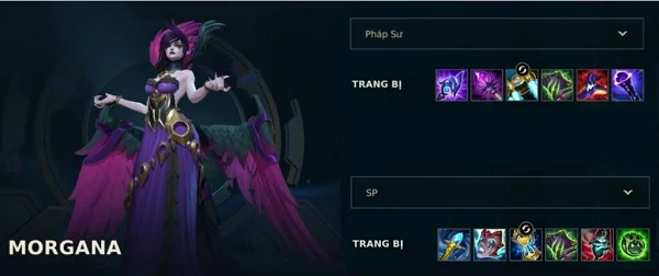 Bảng trang bị chi tiết của Morgana