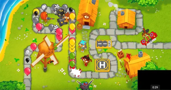 Người chơi phải tiêu diệt bọn bóng bay trong Game Bloons TD 6