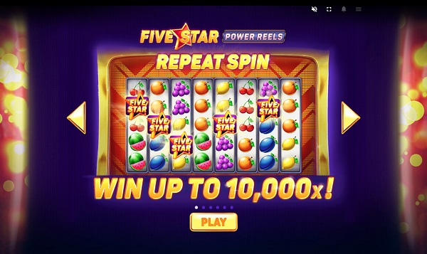 game Five Star Power Reels giúp bạn thắng cược gấp 10.000 lần