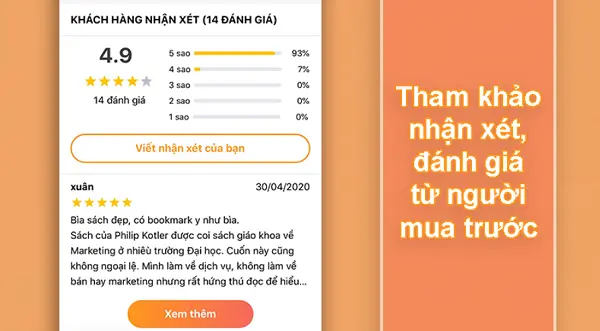 Tham khảo về các đánh giá, nhận xét từ các người mua trước