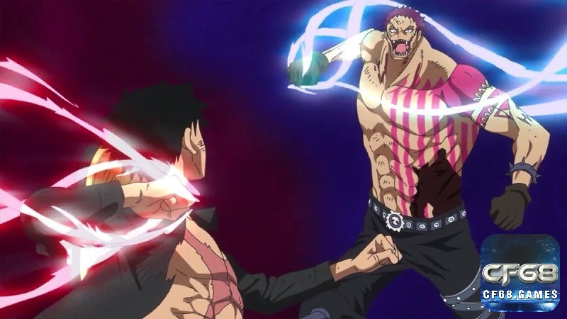 Luffy trong hình dạng của Gear 4 trong cuộc đối đầu với Katakuri.