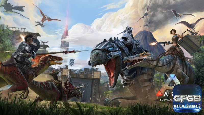 ARK: Survival Evolved: Thu thập tài nguyên và thuần hóa khủng long.