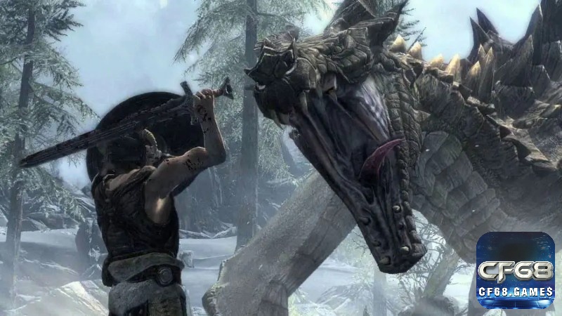 Game Skyrim: The Elder Scrolls V cho thấy cuộc chiến tranh giữa Imperial và Stormcloak