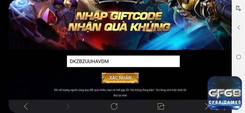 Cách nhập code trong Liên Quân đã xong