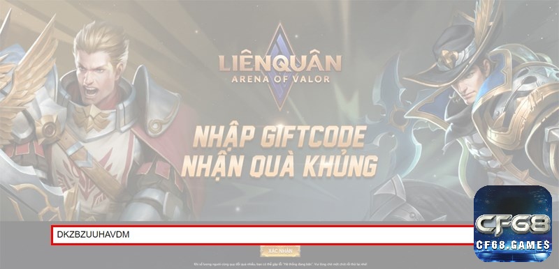 Điền Giftcode vào ô trống