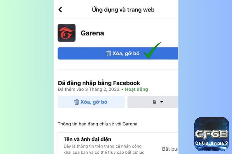 Xóa, gỡ Liên quân trên Facebook