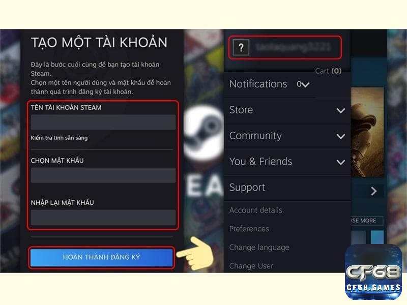 Tải ứng dụng Steam và đăng ký